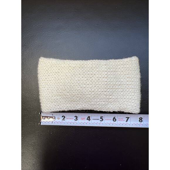 Headband Ear Warmer Childrens Classic Winter White Wool Blend Knit Front Twist - Picture 2 of 3